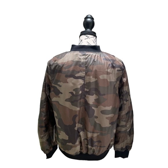 Ci Sono Camo Bomber Jacket Sherpa Lining Women's Size L - Picture 3 of 10
